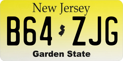 NJ license plate B64ZJG