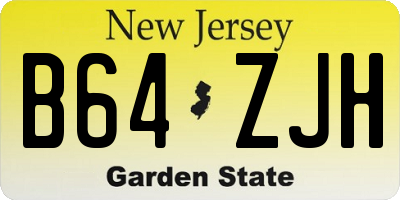 NJ license plate B64ZJH