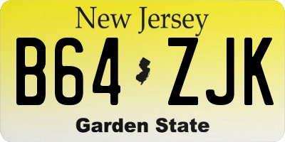NJ license plate B64ZJK