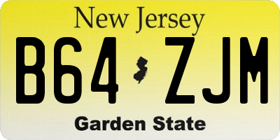 NJ license plate B64ZJM