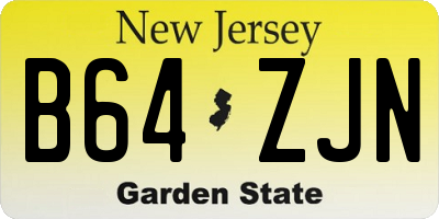 NJ license plate B64ZJN