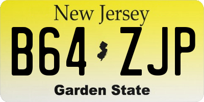 NJ license plate B64ZJP