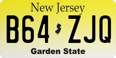 NJ license plate B64ZJQ