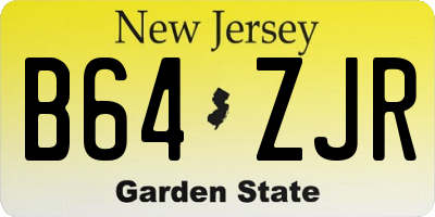 NJ license plate B64ZJR