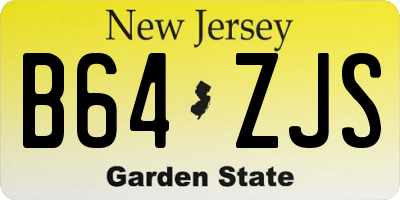 NJ license plate B64ZJS