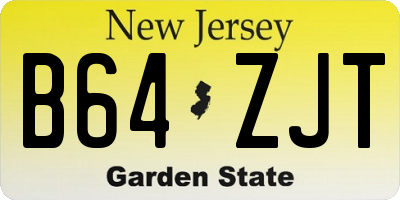 NJ license plate B64ZJT