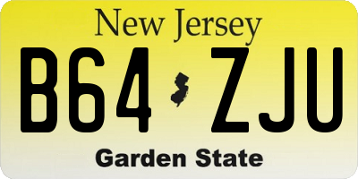NJ license plate B64ZJU