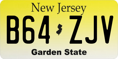 NJ license plate B64ZJV