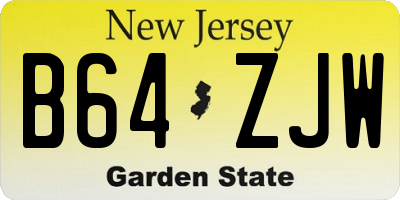 NJ license plate B64ZJW