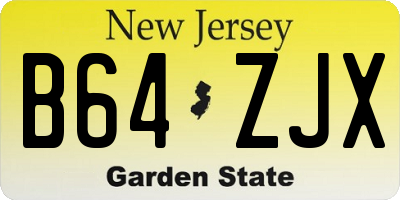NJ license plate B64ZJX