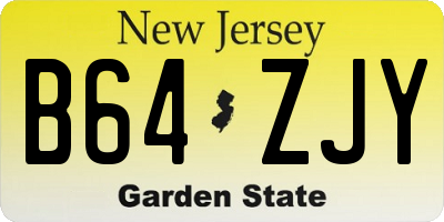 NJ license plate B64ZJY