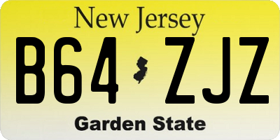 NJ license plate B64ZJZ