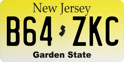 NJ license plate B64ZKC