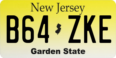 NJ license plate B64ZKE