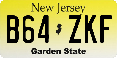 NJ license plate B64ZKF