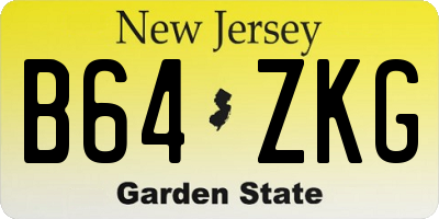 NJ license plate B64ZKG
