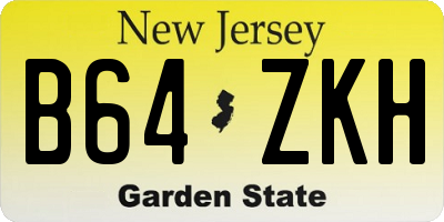 NJ license plate B64ZKH
