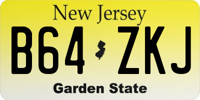 NJ license plate B64ZKJ