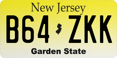 NJ license plate B64ZKK