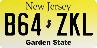 NJ license plate B64ZKL