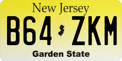 NJ license plate B64ZKM