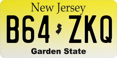 NJ license plate B64ZKQ