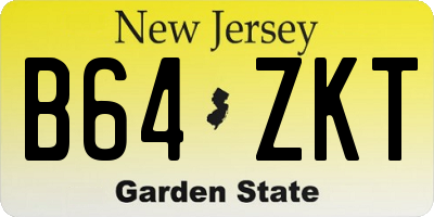 NJ license plate B64ZKT
