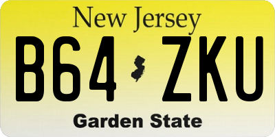 NJ license plate B64ZKU