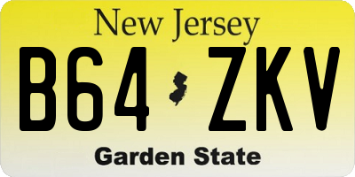 NJ license plate B64ZKV