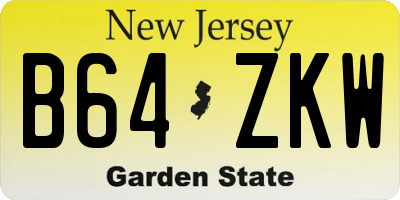 NJ license plate B64ZKW