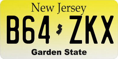 NJ license plate B64ZKX