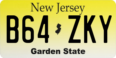 NJ license plate B64ZKY