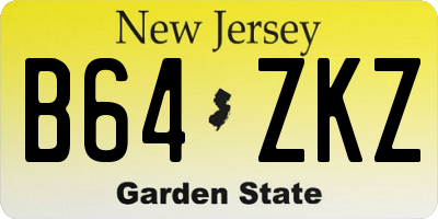 NJ license plate B64ZKZ