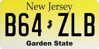 NJ license plate B64ZLB