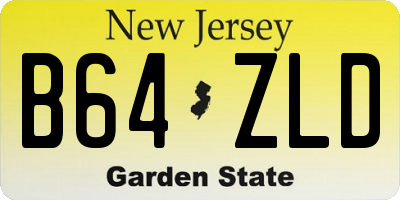 NJ license plate B64ZLD