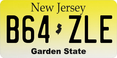 NJ license plate B64ZLE