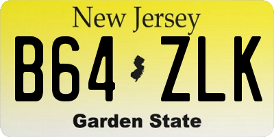 NJ license plate B64ZLK