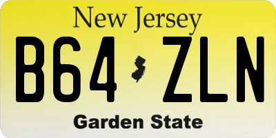 NJ license plate B64ZLN