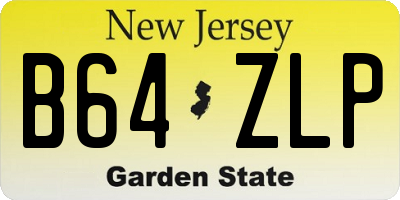 NJ license plate B64ZLP