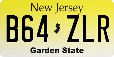 NJ license plate B64ZLR