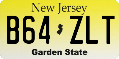 NJ license plate B64ZLT