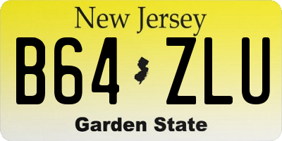 NJ license plate B64ZLU