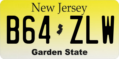 NJ license plate B64ZLW