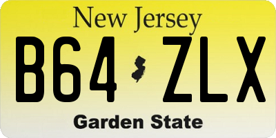 NJ license plate B64ZLX