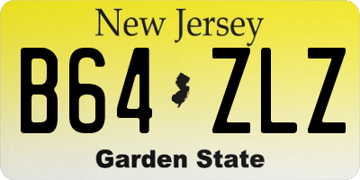 NJ license plate B64ZLZ