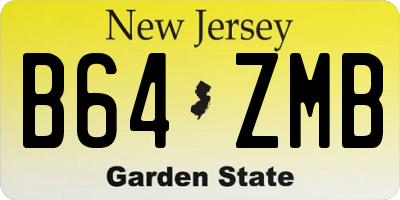 NJ license plate B64ZMB