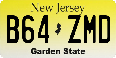 NJ license plate B64ZMD