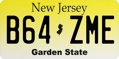 NJ license plate B64ZME