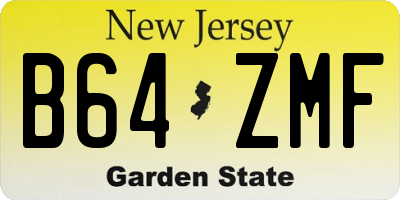NJ license plate B64ZMF
