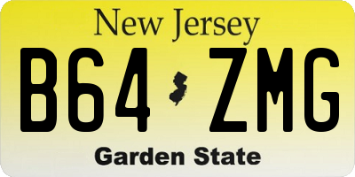 NJ license plate B64ZMG